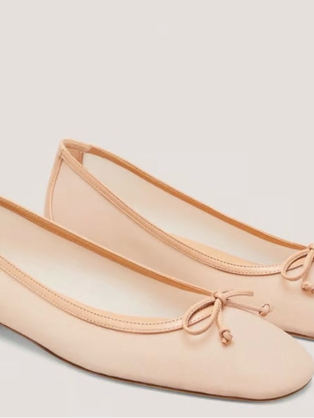 Stuart Weitzman Nude Blush Ballet Flats with Bow